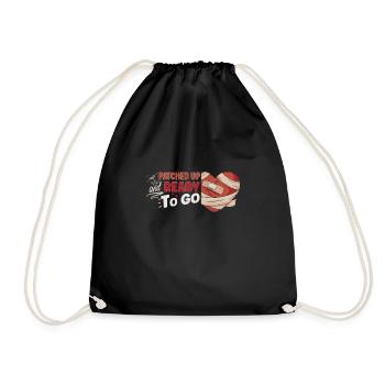 Open Heart Surgery Heart Surgery Survivor Gift - Turnbeutel - Schwarz - Vorne