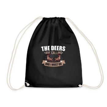 Deer Hunting Hunting Season Buck Hunting - Drawstring Bag - black - Front