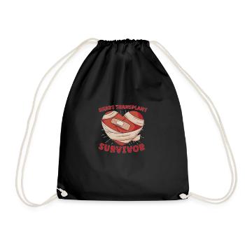 Open Heart Surgery Heart Surgery Survivor Gift - Drawstring Bag - black - Front