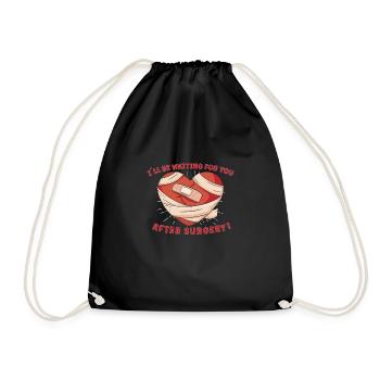 Open Heart Surgery Heart Surgery Survivor Gift - Turnbeutel - Schwarz - Vorne