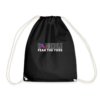 Cornhole Fear The Toss Shirt Gift - Drawstring Bag - black - Front