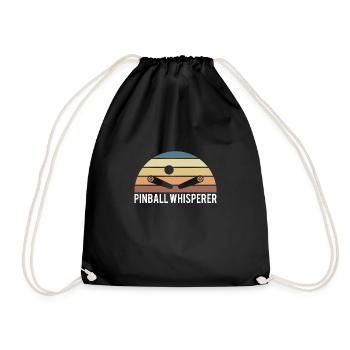 Pinball Whisperer Shirt Pinball Machine Gift - Drawstring Bag - black - Front