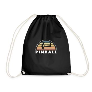 Pinball Vintage Retro Shirt Pinball Machine - Drawstring Bag - black - Front