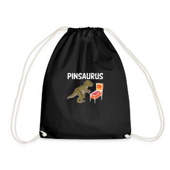 Pinsaurus Shirt Pinball Gift Pinball Machine - Drawstring Bag - black - Front