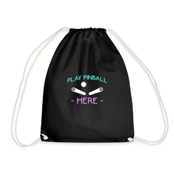 Play Pinball Here Shirt Pinball Machine - Drawstring Bag - black - Front