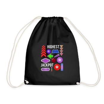 Highest Jackpot Pinball Shirt - Turnbeutel - Schwarz - Vorne