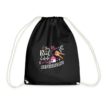 Real Estate Agent Realtor Home Closing Investor - Drawstring Bag - black - Front