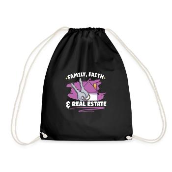 Real Estate Agent Realtor Home Closing Investor - Drawstring Bag - black - Front