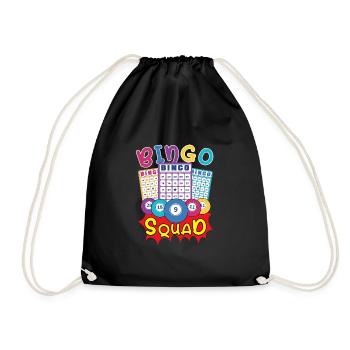 Bingo Card Game Grandma Bingo Player Bingo Cards - Drawstring Bag - black - Front