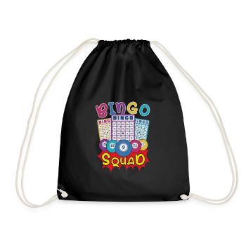 Bingo Card Game Grandma Bingo Player Bingo Cards - Drawstring Bag - black - Front