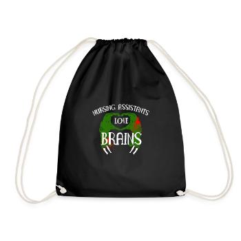 Nursing Assistants Love Brains Shirt - Turnbeutel - Schwarz - Vorne