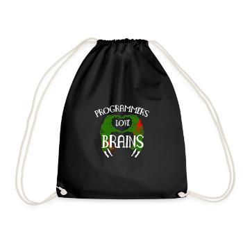 Programmer Love Brains Shirt - Turnbeutel - Schwarz - Vorne