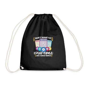 Bingo Jeu de cartes Grand-mère Bingo Joueur Bingo Cartes - Sac de sport léger - noir - Devant