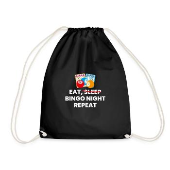 Eat Sleep Bingo Repeat Shirt - Turnbeutel - Schwarz - Vorne