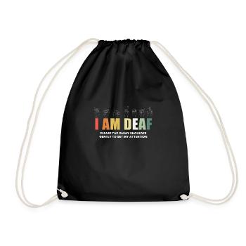 In Deaf Deaf Deaf Shirt Gift - Drawstring Bag - black - Front