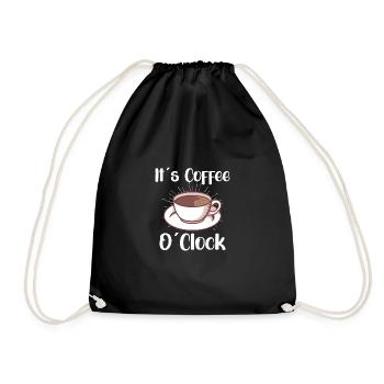 Coffee Lover Caffeine Molecule Java Latte Espresso - Drawstring Bag - black - Front