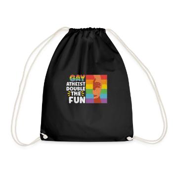 Gay LGBTQ Atheist Atheism Anti Religion Securalism - Turnbeutel - Schwarz - Vorne
