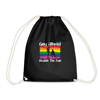 Gay LGBTQ Atheist Atheism Anti Religion Securalism - Turnbeutel - Schwarz - Vorne