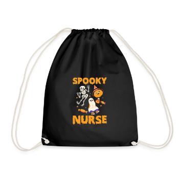 Spooky Nurse Shirt Gift Nurse - Drawstring Bag - black - Front