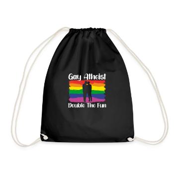 Gay LGBTQ Atheist Atheism Anti Religion Securalism - Turnbeutel - Schwarz - Vorne