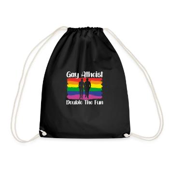 Gay LGBTQ Atheist Atheism Anti Religion Securalism - Turnbeutel - Schwarz - Vorne