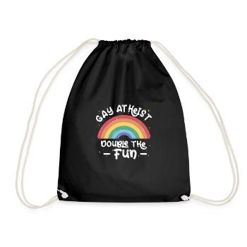 Gay LGBTQ Atheist Atheism Anti Religion Securalism - Turnbeutel - Schwarz - Vorne