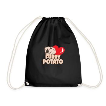Guinea Pig Lover Furry Potato Gift Idea - Drawstring Bag - black - Front