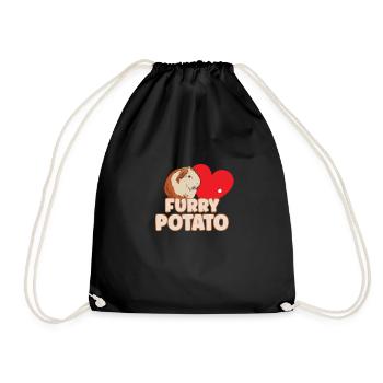 Guinea Pig Lover Furry Potato Gift Idea - Drawstring Bag - black - Front
