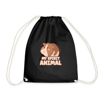 Guinea Pig Lover Furry Potato Gift Idea - Drawstring Bag - black - Front