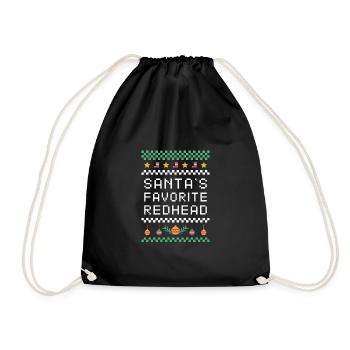 Chemise de Noël rousse préférée du Père Noël - Sac de sport léger - noir - Devant