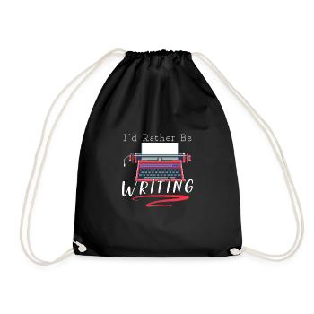 Author Writing Writer Literature - Drawstring Bag - black - Front