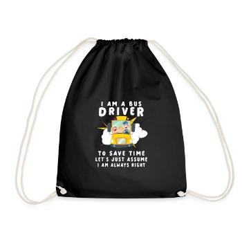 Funny School Bus Driver Appreciation Anniversary - Drawstring Bag - black - Front