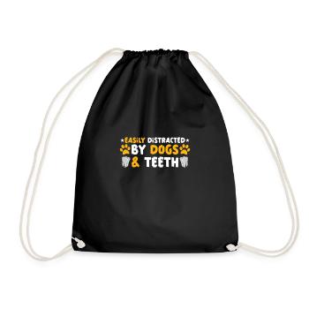 Dentist Dental Hygienist Gift Idea: Forbidden Love - Drawstring Bag - black - Front