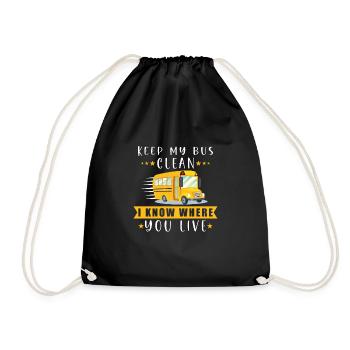 Funny School Bus Driver Appreciation anniversary - Drawstring Bag - black - Front