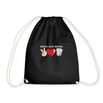 Dentist Dental Hygienist Gift Idea: Forbidden Love - Drawstring Bag - black - Front