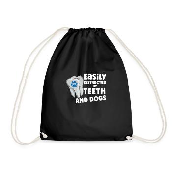 Dentist Dental Hygienist Gift Idea: Forbidden Love - Drawstring Bag - black - Front
