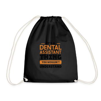 Funny Dentist Dental Assistant Dental Nurse - Turnbeutel - Schwarz - Vorne