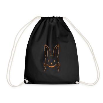 Hase Halloween Shirt Geschenk - Turnbeutel - Schwarz - Vorne