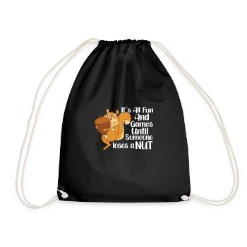 Funny Squirrel Fan Squirrel Lover Chipmunk Addict - Drawstring Bag - black - Front
