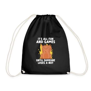 Funny Squirrel Fan Squirrel Lover Chipmunk Addict - Drawstring Bag - black - Front