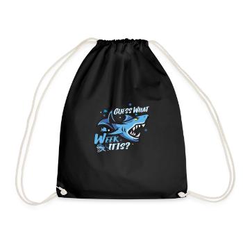 Shark Ocean Predator Scuba Diver Diving - Drawstring Bag - black - Front