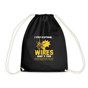 Electrician Electrical Engineer Lineman Electrical - Drawstring Bag - black - Front