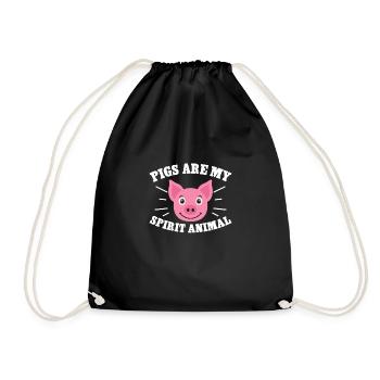 Pigs Are My Spirit Animal Shirt Pig - Drawstring Bag - black - Front