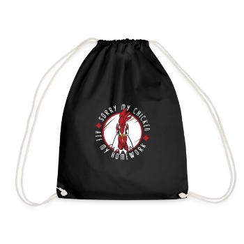Chicken Farmer Gift Funny Chickens Country Farm - Drawstring Bag - black - Front