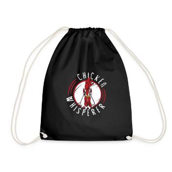Chicken Farmer Gift Funny Chickens Country Farm - Drawstring Bag - black - Front