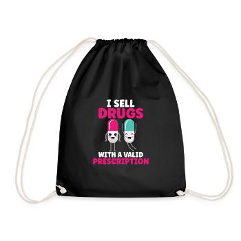 Funny pharmacist-pharmacy-technician-pharmacy - Drawstring Bag - black - Front