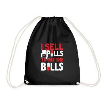 Funny pharmacist-pharmacy-technician-pharmacy - Drawstring Bag - black - Front