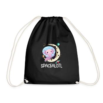 Axolotl Astronaut Astronomy Solar System Poison - Drawstring Bag - black - Front