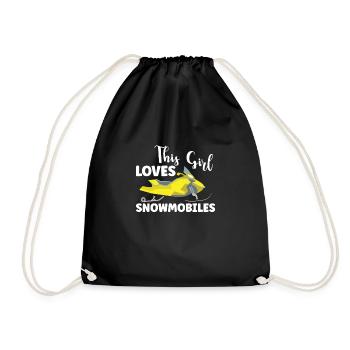 Snowmobile Snowmobile Winter Sports Gift Idea - Drawstring Bag - black - Front