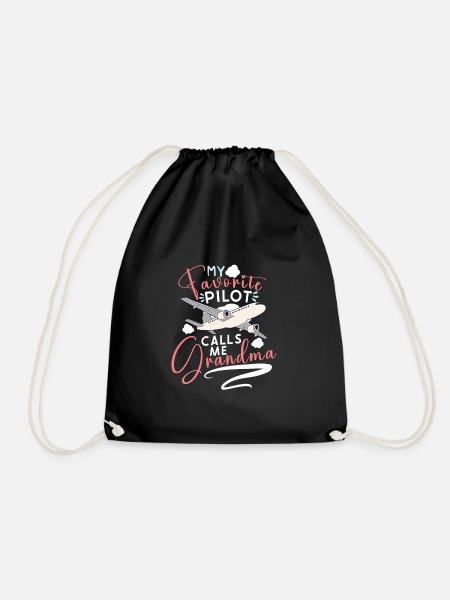 Pilot Aviation Airplane Airline Captain Aviator - Turnbeutel - Schwarz